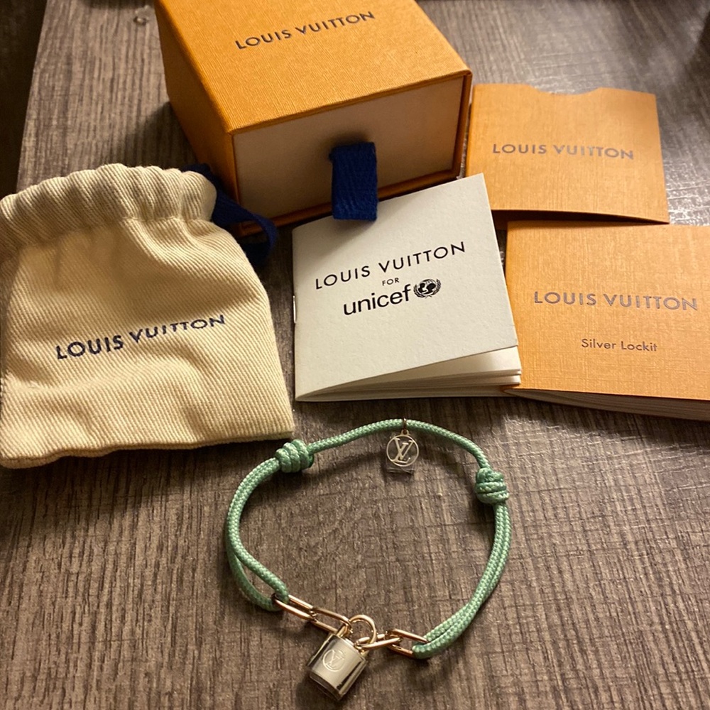 Louis Vuitton x Virgil Abloh Silver Lockit Bracelet for Unicef